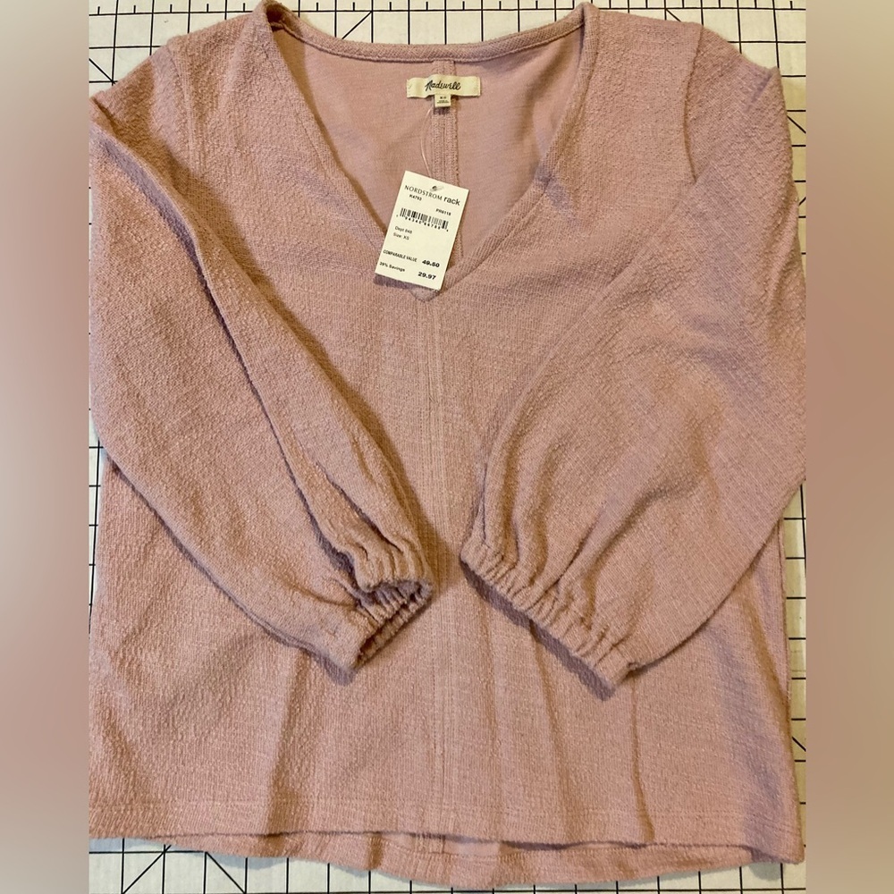 NWT Madewell Women’s XS‎ Light Pink Cotton Blouse